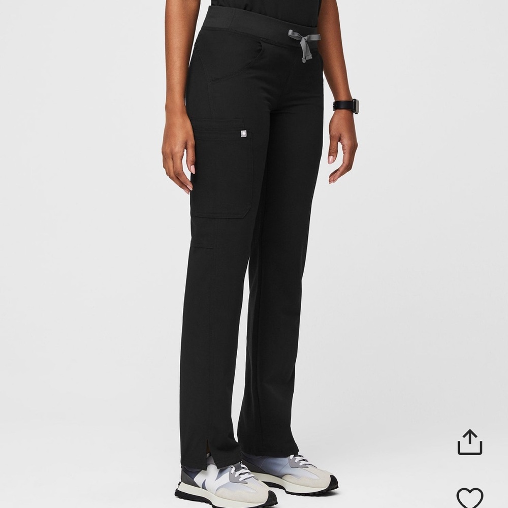 Figs Black High Waisted Kade Cargo Pant